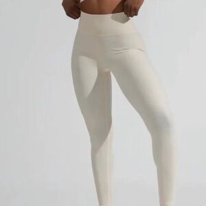 Buffbunny Legacy Small High-Waist Cream Leggings - Women Pants & Jumpsuits